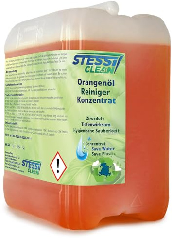 StessiClean Orangenreiniger Konzentrat | Bodenreiniger Flüssig | Allzweckreiniger für Familien mit Kindern & Haustieren | Reinigungskonzentrat | Reinigungsmittel | 10 Liter