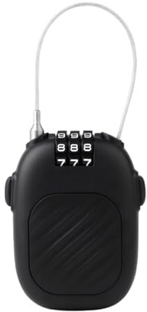 Kabelschloss,3 Stellig Zahlenschloss,Drahtseil Schloss,Rollerschloss Mit 36cm Stahlseil,Einziehbar Scooter Lock Für Gepäck,Motorrad-Helm,Koffer,Fahrrad