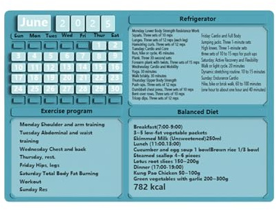Calendrier magnétique pour réfrigérateur, planificateur mensuel multifonction en silicone pour repas, suivi de fitness, tableau des corvées, organisateur de liste de courses, programme d'entraînement