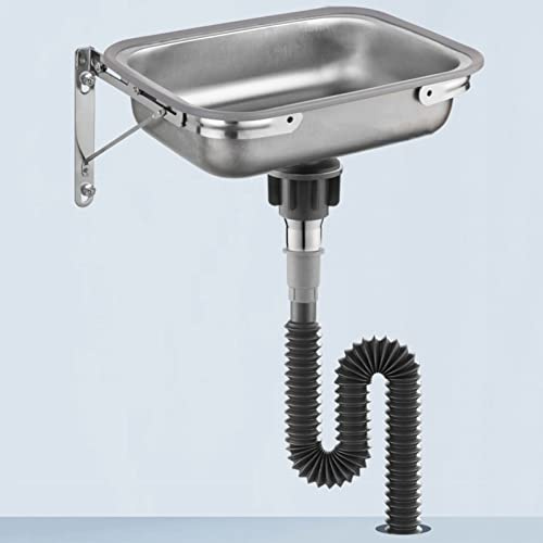 Mini lavello in Acciaio Inossidabile a Parete, lavabo per Mani Commerciale, lavabo Compatto per Bagno, Piccolo lavabo salvaspazio, Ideale per Uso Domestico e Aziendale