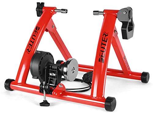 GPDNBIEU, Cykeltränarställ Inomhushem Träning Magnetiska motstånd Cykeltränare Fitnessstation Cykeltränare Rullar Röd