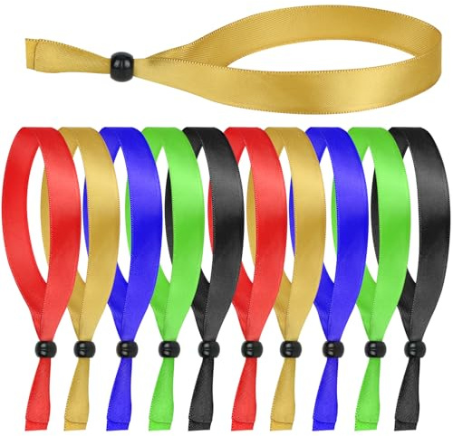 LVNRIDS 100 Stück Stoff Einlassbänder Eintrittsbänder Multi, Festival Bändchen Partybänder mit Verschluss Wiederverwendbare Stoffarmbänder für Geburtstag Hochzeit Konzerte Ausstellung
