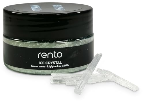 Rento Ice Crystal Menthol Eiskristall Saunaduft 30 g - Naturreiner Spezialaufguss ohne Wasser - Intensiver Mentholduft - Extrem ergiebig dosierbar - Ice-Bits Sauna