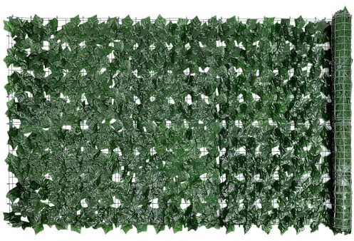 Siepi Artificiali Pannelli di recinzione in foglie vite artificiali da 1X3 metri, siepe edera, verdi, finta for casa, giardino, balcone, decorazione(Style 3)