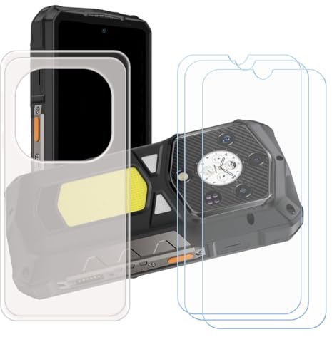 CongJiaLingXi Funda para Ulefone Armor 29 Pro (6.67) + Screen Protector, Translúcido Suave Silicona Caso + [3 Piezas] Cristal Templado Film Vidrio.