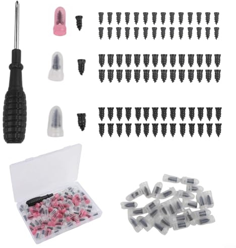 56Pcs Tire Repair Screws Set with Medium Large Small Sizes for Car Truck ATV Motorcycle Flat Tire Fix with Installation Tool (84PCS)