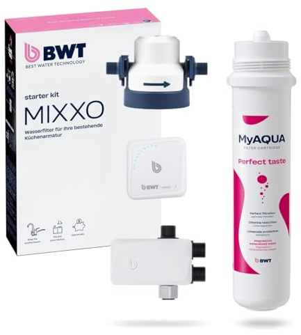 BWT MIXXO PERFECT TASTE Starter Kit | Wasserfilter Wasserhahn | inkl. Filterkartusche, gefiltertes oder ungefiltertes Wasser auf Knopfdruck, direkt aus dem Wasserhahn