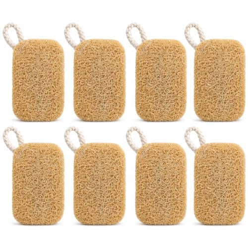 Lufa Natural 8 Piezas - Estropajo Luffa Cocina con Gancho