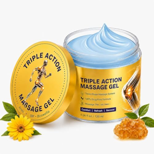 Gel corporel triple action à absorption rapide, pour un massage quotidien,1Pcs