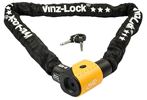 VINZ Jannu Lucchetto a Catena Scooter Antifurto | ø10mm Acciaio Temperato | Con Tre Chiavi | Antifurto Versatile per Scooter o bici elettrica | Disponibile in diverse misure - 120 cm