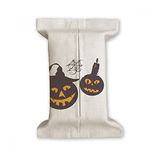 DIYthinker Halloween Kürbisse Kerzen Cobwebs Seidenpapier-Abdeckung Baumwollleinenhalter Aufbewahrungsbehälter Geschenk 17x27cm Mehrfarbig
