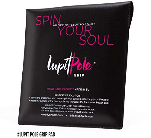 LUPIT POLE Dance Grip – Coussin en poudre d'adhérence moyenne pour une forte adhérence sur la barre de danse – 12 x 12 cm double face pour barre et mains – Très économique à utiliser