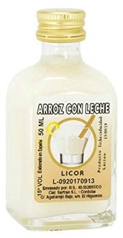 Lote de 20 Botellas de Licores de Cristal Sabores A Elegir. Regalos Originales. Complementos. Detalles para Bodas, Comuniones, Bautizos y Cumpleaños. CC (Arroz con Leche)