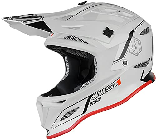 Just 1 Helmets 609230118100203, Casco da Downhill/MTB/Enduro Unisex – Adulto, Nero/Bianco, S