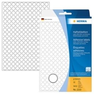 HERMA Markierungspunkte, Durchmesser: 8 mm, weiß, Sie erhalten 1 Packung, Packungsinhalt: 5632 Stück