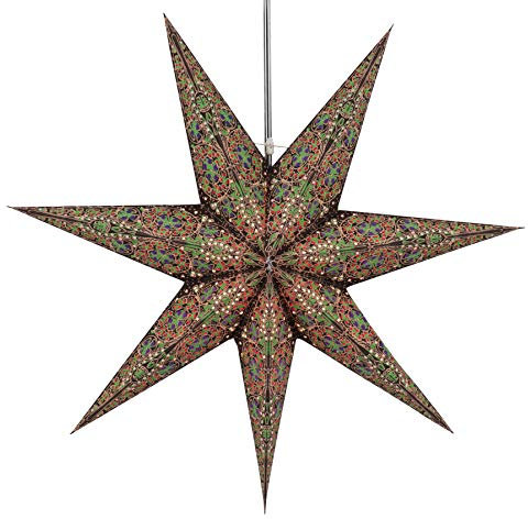 GURU SHOP Faltbarer Advents Leucht Papierstern, Weihnachtsstern 60 cm - Efendis Schwarz