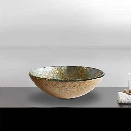 HomeLava Gehärtetes Glas Aufsatzwaschbecken Modern Handwaschbecken Mini Rund für Gäste WC Bad 30 cm(ohne Wasserhahn)