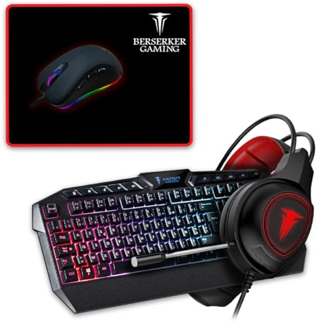 Pack Gaming 4en1 Clavier/Souris/Tapis/Casque RGB Backlights Thor GX804 COMBO