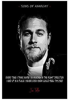 Sons of Anarchy TV-Show Filmposter Jax Teller Zitat 0, Leinwand, Wandkunst, Dekoration, Gemälde für Wohnzimmer, Heimdekoration, 50 x 75 cm