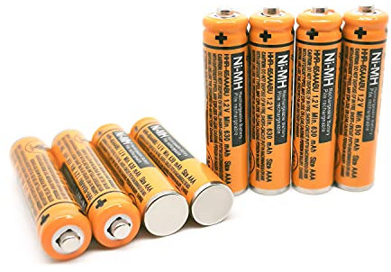 Batterie de AAA Compatible avec Les téléphones sans Fil DECT Panasonic HHR-65AAABU HHR-55AAABU HHR-75AAA / B-4 Ni-MH Rechargeable (8 pièces)