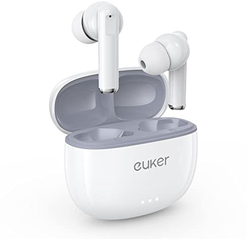 Euker Auricolari senza fili in-ear Bluetooth 5.0 HiFi Stereo con Micro, IPX5 Impermeabile USB-C Ricarica Rapida per Android iOS