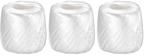 sourcing map Poliéster Nylon Plástico Cuerda Cordel Doméstico Atado para Embalaje Jardinería Artesanía, 150m Longitud, Blanco Paquete de 3