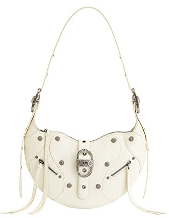 JW PEI Tessa Borsa a Spalla da Donna - Bianco Crushed