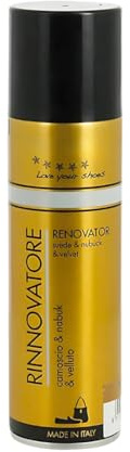 1 Bomboletta Spray di Rinnovatore Camoscio per scarpe, capacità 250ml, Rivitalizzare e Ripristinare Pelle Scamosciata, Camoscio, Nabuk e Velluto, per scarpe, borse, giacche