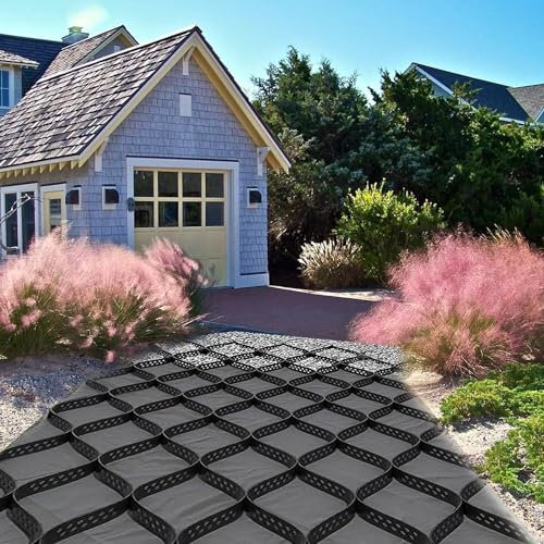 RTOWERM Stabilisateur Gravier Grille de sol Geocell de 2 pouces, grille de gravier de sol HDPE Geogrid, allée de géogrille, système de pavé perméable Grille de stabilisation du sol Pavés perméables Ge