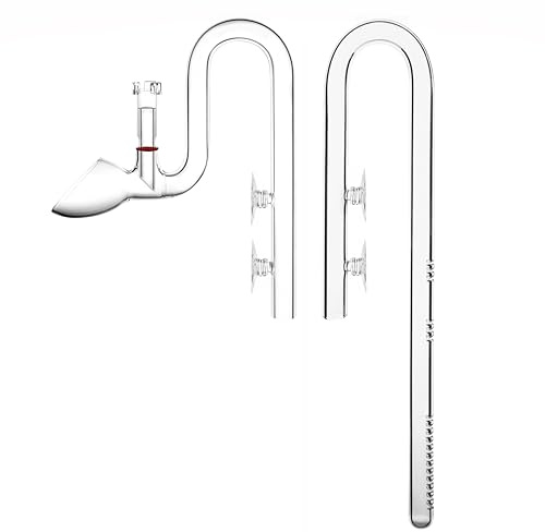 JARDLI Glass Lily Pipe Set Outflow with Surface Skimmer & Multi-Level Water Intake (13mm for 12/16mm (1/2'' i.d.) tubing)