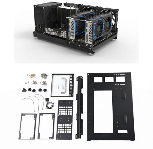 Bastidor de Caja de Placa Base de Computadora de Bricolaje, Bastidor de Caja de Chasis Abierto con Asa para Placas Base ATX M-ATX ITX Diseño de Disipación de Calor de Cuerpo Amplio