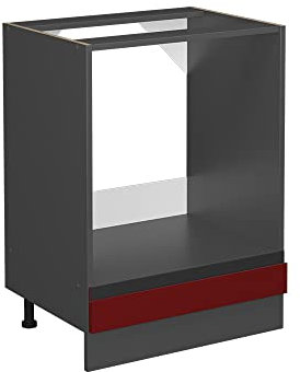 Vicco Meuble pour Four R-Line, Rouge/Anthracite, PT Marbre