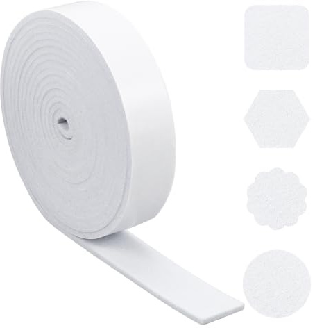 NBEADS Nastro In Feltro Autoadesivo Da 500x4cm, Striscia Adesiva Bianca In Feltro Cuscinetti per Mobili In Feltri per Protezione Murale di l'a Sedia Dei Pavimenti In Legno, 5mm di Spessore
