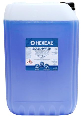 Hexeal Screenwash 25L – Extreme Strength, Concentrate & Ready to Use | 25L - Windscreen Wiper Fluid for Extreme Protection. Improves vision, reduces frost & buildup of dirt
