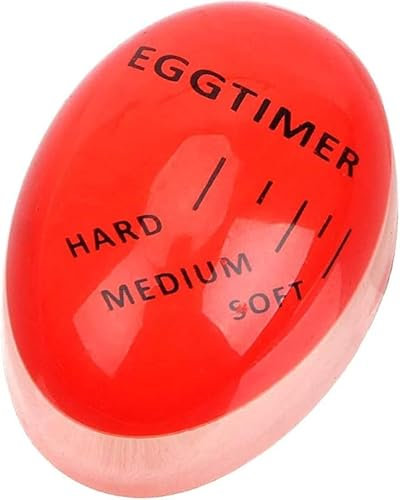 CHEFZOCO Temporizador De Huevos Cocidos, Indicador de Cocción de Huevos, Medidor de Cocción Huevos, Egg Timer, Temporizador para Cocción Huevos, indicador Huevo Hervido Suave, Medio y Duro, Rojo
