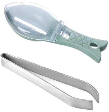 1 -Parte De Pescado Cala Schaber Y 1 -Hargado, Cepillo De Limpieza De Escamas De Pescado Con Cubierta, Eliminación De La Escala De Pescado De Plástico, Herramientas De Cocina De Cocina.