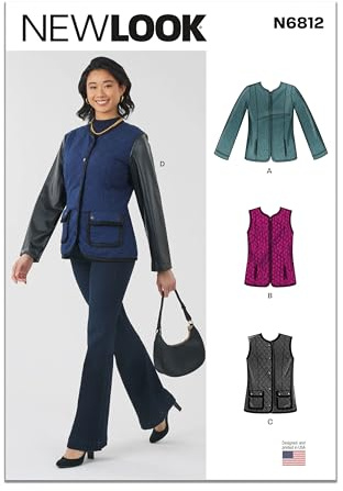 New Look Sewing Pattern UN6812A Misses' Jacket and Vest A (10-12-14-16-18-20-22)