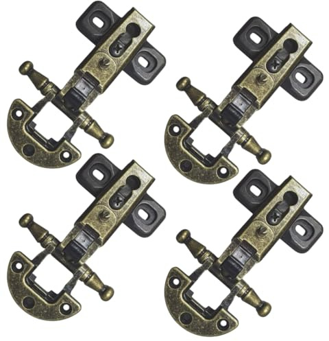 Cerniere per Mobili Antichi Stile Arte Povera CP54 + CP70 – Cerniera Anticata per Ante in Battuta – Scodellino Diametro 27 mm, Collo 00, Pistone 6,5 cm (4)