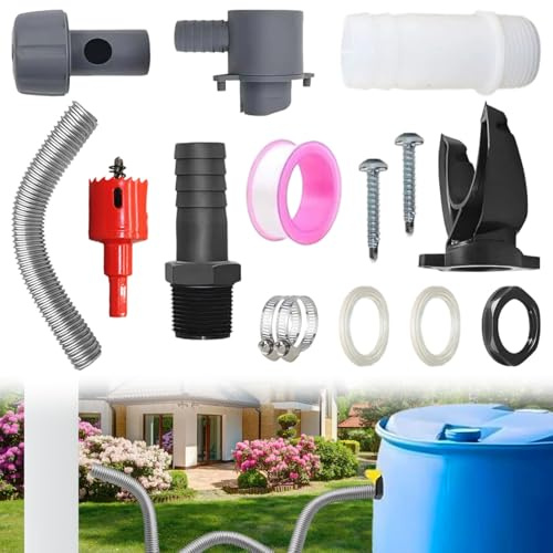 Raccolta dell'acqua piovana, sistema di cattura dell'acqua, 70-100 mm, raccolta pioggia Speedy, con tubo da 100 cm, connettore per serbatoio dell'acqua piovana, set con accessori di montaggio