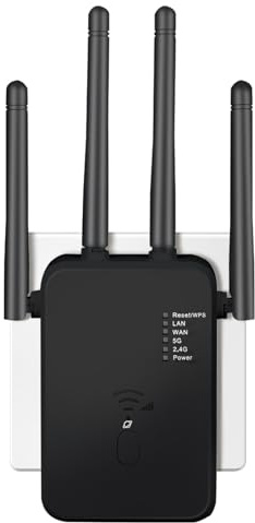 2025 Letzter WLAN-Repeater mit 1200 Mbit/s Dualband mit 4 externen Antennen, WLAN-Verstärker Repeater, Router/Access Point-Modus, einfache Konfiguration, LAN/WAN-Port, kompatibel mit Allen