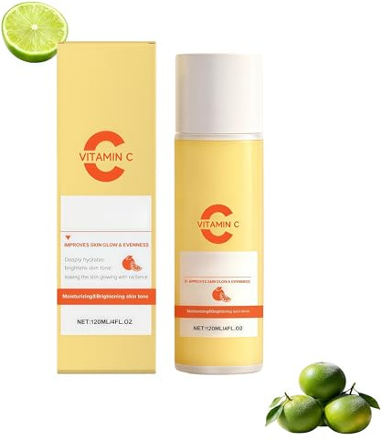 Vitamin C Serum, Gesichts Serum mit Kollagen & Green Tangerine Extrakt, Verbessert Feine & Falten für Strahlenden Teint & Elastische Haut, Anti Falten Pflege für Männer Frauen (120ml, 1pc)
