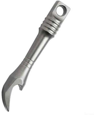 Startbuymore EDC Titanium Crowbar Tool With Bottle Opener And Pry Bar Keychain Attachment Lightweight Gadget For Easy Portability And Use