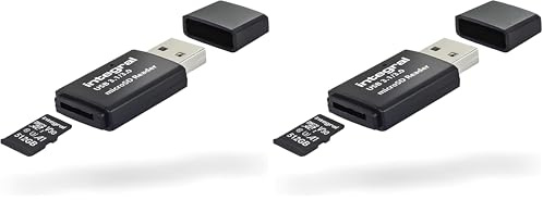 Integral Lettore di carte Micro SD, USB 3.0 per schede di memoria micro SD, microSDHC, microSDXC, adattatore di carte di memoria (Confezione da 2)