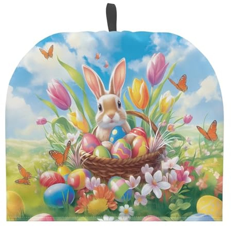 Psesaysky Rabbit Easter Egg Print Tea Cozy for Teapot Insulated Teapot Cozy Large Tea Pot Decor Lightweight Large Tea Cosy for Teapot, Kettle or French Press