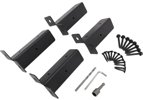 ZASCHMOY Juego de 4 Soportes de Base de Anclaje para Postes de Cubierta Ajustables para Postes de 1,5x1,5, 2x2, 2x4, 4x4, Soporte de Valla de Madera Reversible Resistente para Pérgolas, Barandillas