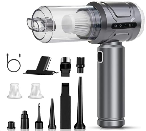 Crystals 20000PA Cordless Handheld Car Vacuum Cleaner – Dual Gear Powerful Suction, Portable Mini Hoover with Carry Bag, Rechargeable Wet & Dry Cleaner for Car Interior, Home & Office Use