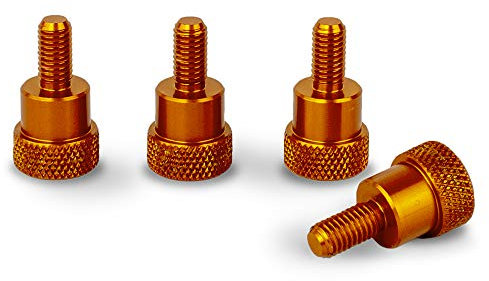 PrecisionGeek Tornillo Para Pulgar de Hombro de Aluminio Anaranjado M6 x 10mm L-22mm 4pz