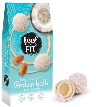 feel fit FIT Zuckerfreie Kokos-Pralinen mit Mandeln á 63 g, ohne Zuckerzusatz
