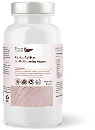 Troo Health Care Urika Active Urinary Tract Support 60 Capsules - Advanced | Blend of D-Mannose & Selected Nutrients to Support Systemic Urinary and Bladder Health - 10 Day Immediate Action Course