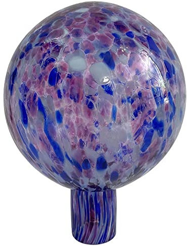 Oberstdorfer Glashütte Garten Kugel zum stecken mundgeblasen in Blau Bunt Rosenkugel Glaskugel Ø ca. 16 cm Höhe ca. 22 cm